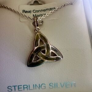 Connemara Marble Sterling Silver Trinity Knot Necklace